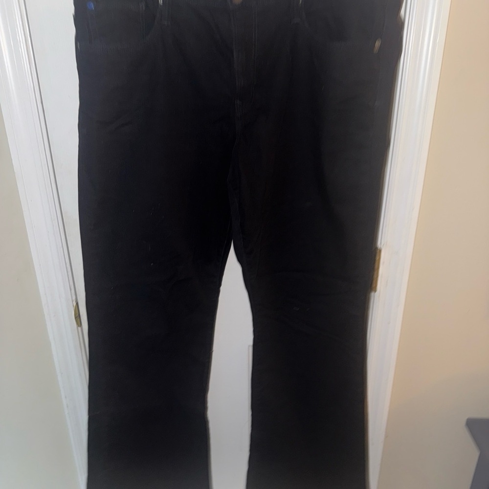 Gap Jeans Size 34/18 Regular Long & Lean Womens Black Pants Flared Zip Fly